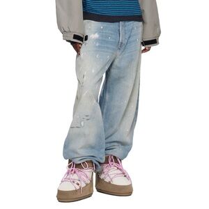 Men's Light Blue Distressed Jeans